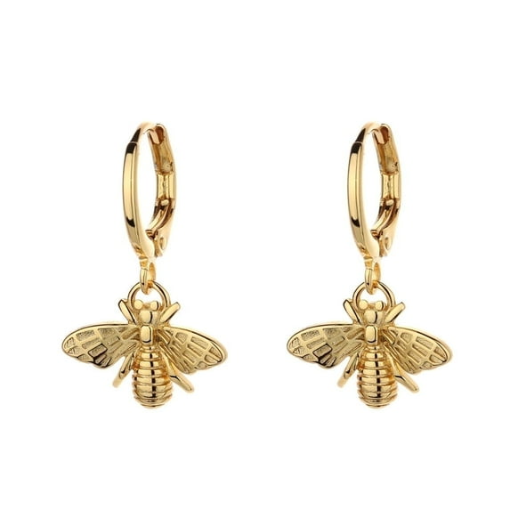 Amy and Annette 14K Gold Plated Bee Huggie Earrings