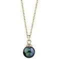 thumbnail image 1 of 14K Gold Black Akoya Cultured Pearl Hope Pendant Necklace, 1 of 6