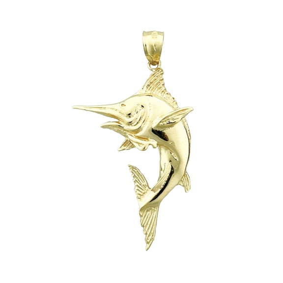 14K Gold Blue Marlin Pendant
