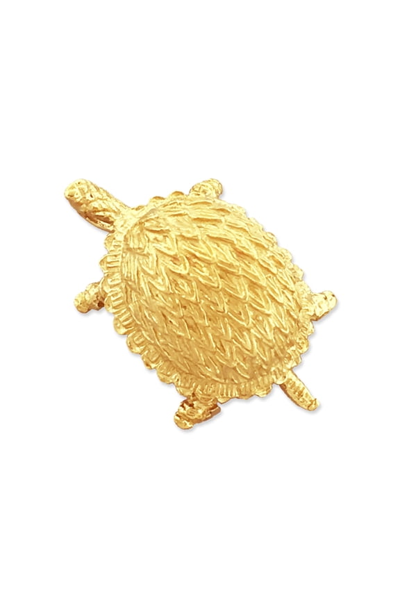 14K Gold Box Turtle Pendant Slide