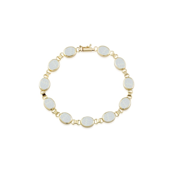 14K Gold Bracelet, Opal Bracelet, White Color, Bracelet For Women, Gift For Her, Gold Chain Bracelet, Opal Stone, Anniversary Gift , Gemstone Bracelet