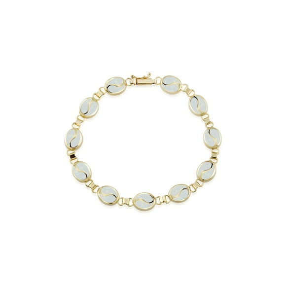 14K Gold Bracelet, S Pattern Bracelet, White Color, Opal Bracelet, Bracelet For Women, Gift For Her, Gold Chain Bracelet, Opal Stone, Anniversary Gift