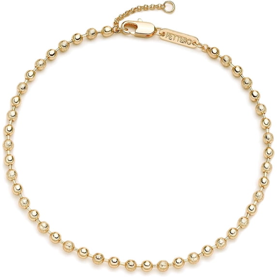 14K Gold Bracelet for Women Gold Plated Bracelet Dainty Chain Gold Beaded Bracelet Paperclip/Curb/Figaro/Satellite Chain Adjustable Bracelet Jewelry Gifts