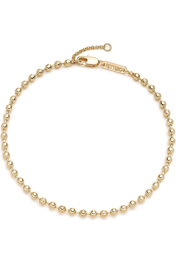 14K Gold Bracelet for Women Gold Plated Bracelet Dainty Chain Gold Beaded Bracelet Paperclip/Curb/Figaro/Satellite Chain Adjustable Bracelet Jewelry Gifts