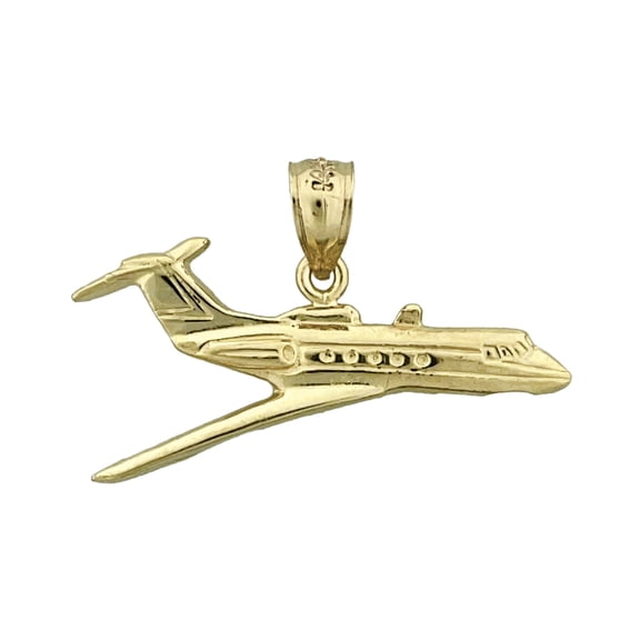 14K Gold Business Jet Airplane Pendant