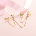 thumbnail image 1 of 14K Gold Butterfly Cuff and Climber Drop Earrings with Genuine Crystals, 1 of 1