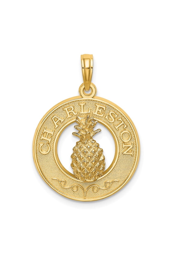 14K Gold CHARLESTON Pineapple Charm