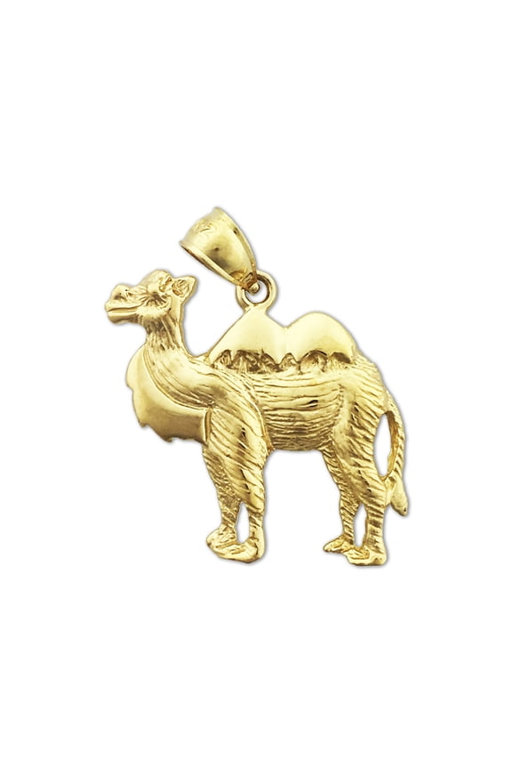 14K Gold Camel with Two Humps Pendant