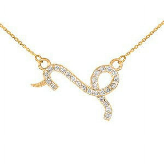 14K Gold Capicorn Zodiac Sign Diamond Necklace : 20"