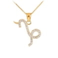 thumbnail image 1 of 14K Gold Capicorn Zodiac Sign Diamond Pendant Necklace - Pendant only, 1 of 1