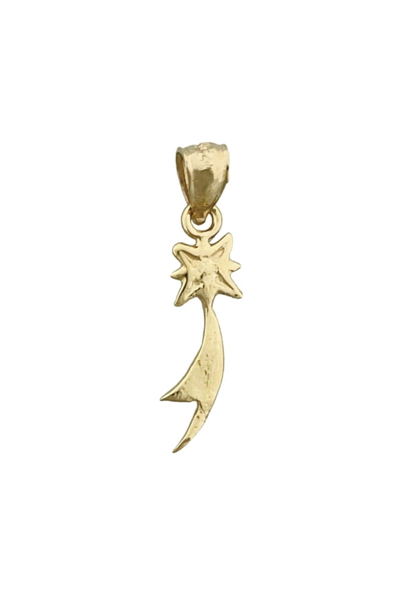 14K Gold Celestial Shooting Star Charm