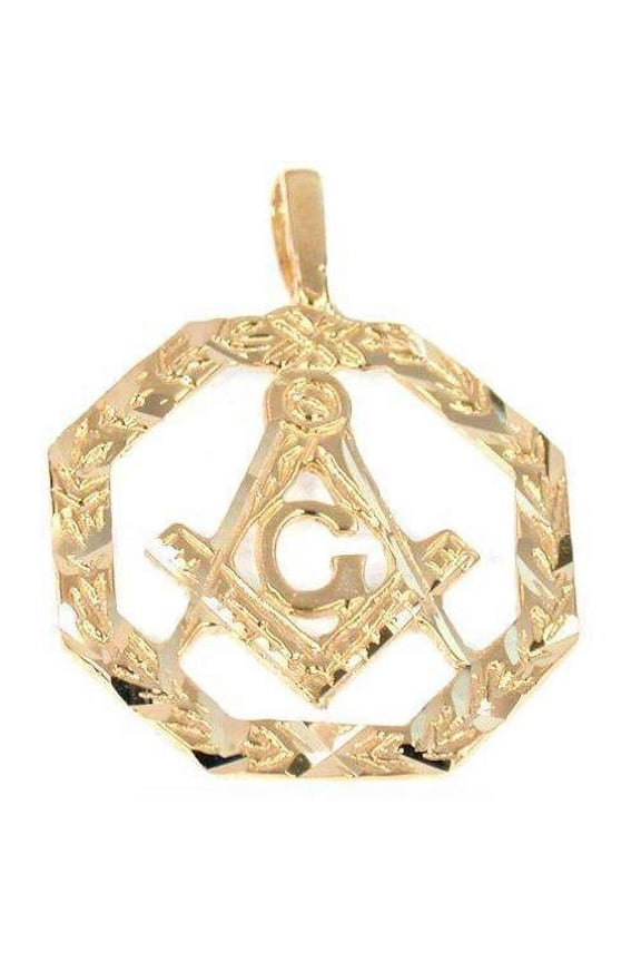 14K Gold Charm Masonic Freemason Pendant Jewelry Part