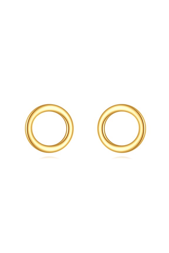 14K Gold Circle Earrings for Women Gold Geometrical Stud Minimalism Jewelry Gifts for Wife Mom