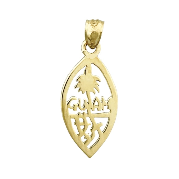 14K Gold Coat Of Arms Guam Charm