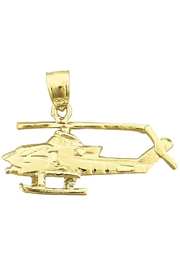 14K Gold Cobra Helicopter Pendant