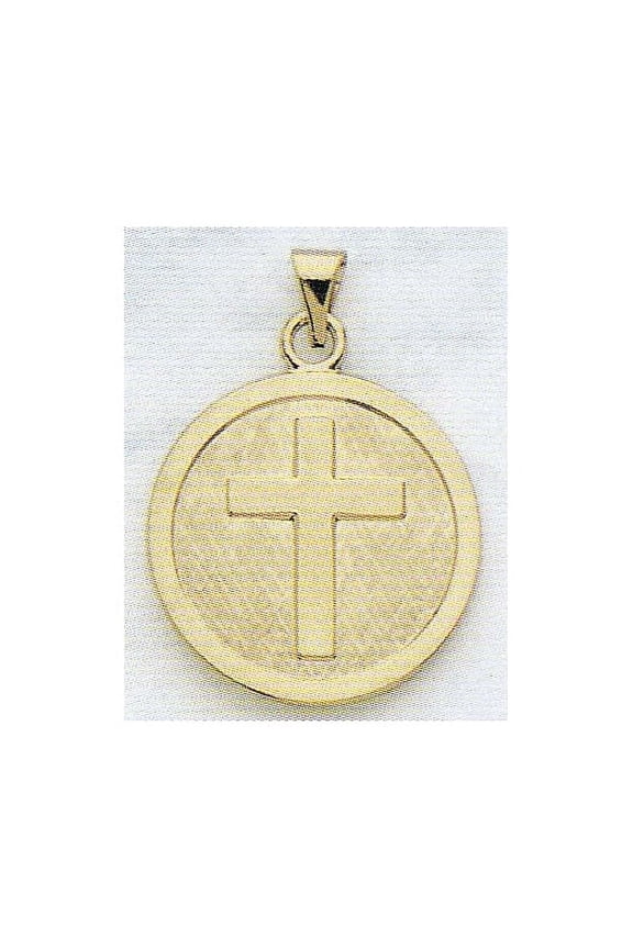 14K Gold Confirmation Religious Medal - 1 Inch in Solid 14K Yellow Gold