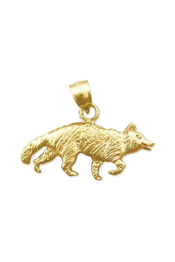 14K Gold Coyote Pendant