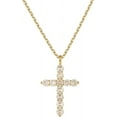14K Gold Cross Necklace For Women Gold Silver Cross Plated Cubic