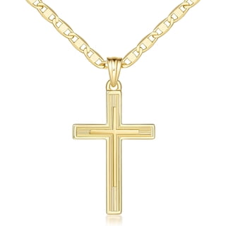 14K Gold Cross Necklace for Women Dainty Cross Necklace for Women, Minimalist Cross Pendant Necklace 14K Gold Plated Cross Pendant Necklace Women's Jewelry Religious Christmas Gifts for Women