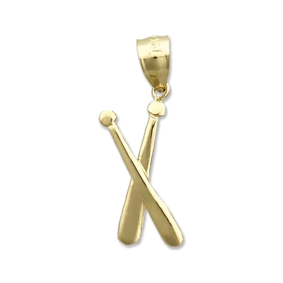14K Gold Crossing Baseball Bats Charm