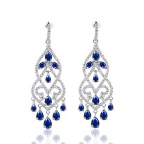 14K Gold Crystal Tassel Chandelier Earrings for Women,Vintage Style Moissanite Drop Dangle Statement Earrings,Fashion Jewelry Gift for Mom,Girlfriend,Wife