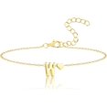 14K Gold Dainty Initial Bracelets For Women Gold Plated Letter Chain