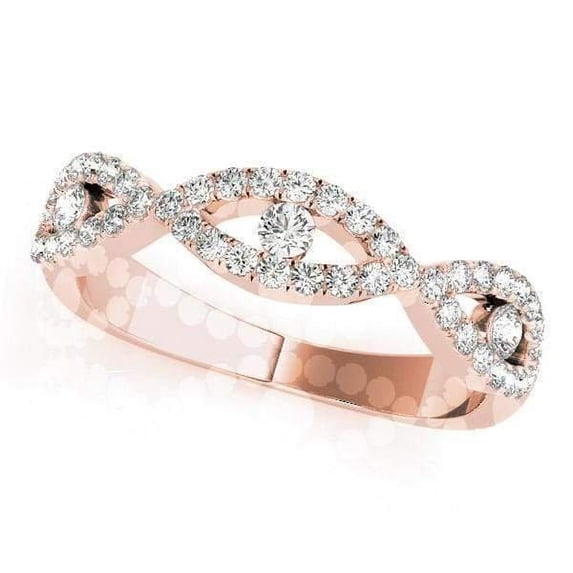 14K Gold & Diamond Evil Eye Stackable Ring
