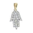 thumbnail image 1 of 14K Gold Diamond Pendant Hamsa Middle Eastern Jewelry Charm Pendant Hand of Fatima 0.59ctw, 1 of 3