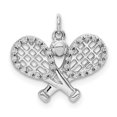 thumbnail image 1 of 14K Gold Diamond Rackets & Ball Pendant, White, 1 of 1