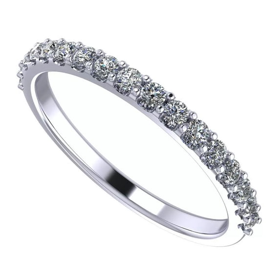 14K Gold Diamond Wedding Band made w/ Lab Grown Diamonds, G-Color & VS-SI Clarity - White Gold Size 9
