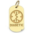 thumbnail image 1 of 14K Gold Dog Tag "Diabetic" Pendant - 3/4 Inch x 1-1/4 Inch, 1 of 2