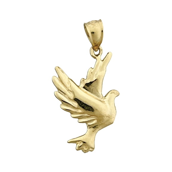 14K Solid Gold Dove Pendant