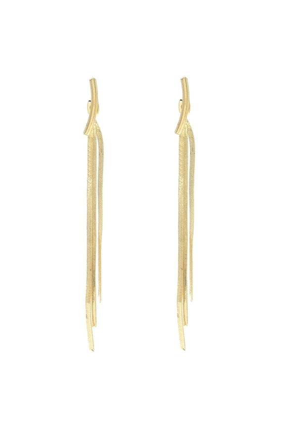 14K Gold Plated Drop and Dangle Diamond Earrings