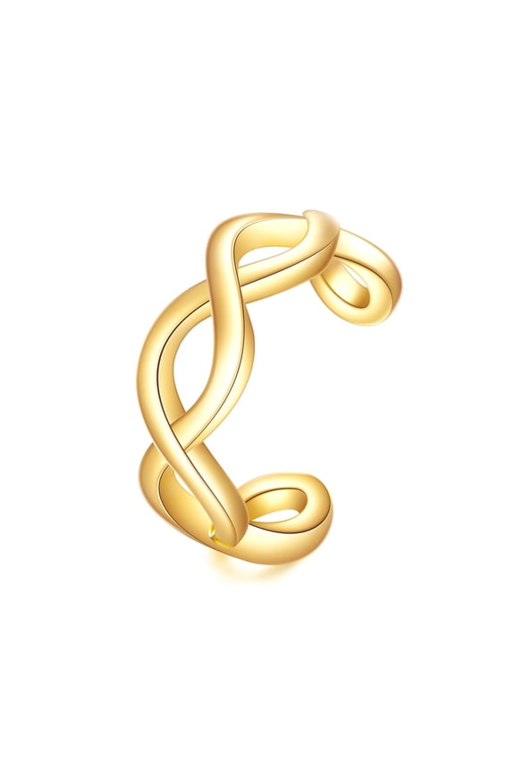 14K Gold Ear Cuff Earrings Non Piercing Cartilage Earring Hypoallergenic Jewelry Birthday Gifts for Women, One-piece (Line Entanglement)