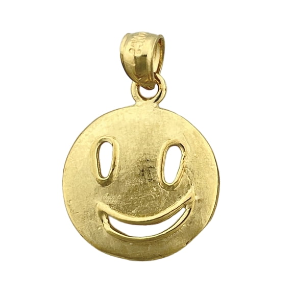 14K Gold Emoji Smiling Face Charm