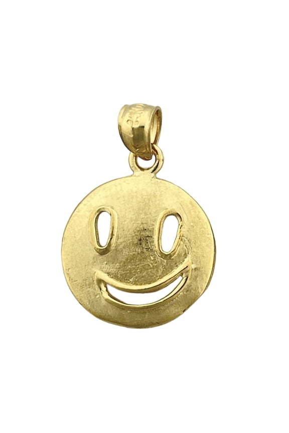 14K Gold Emoji Smiling Face Charm