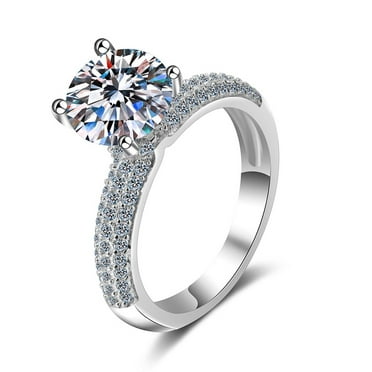 14K Gold Engagement Rings for Women with 2 Carat VVS1 Clarity Lab Created Diamond Ring | Excellent Cut D-color | Bridal Jewelry for Wedding Ring