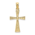 thumbnail image 1 of 14K Gold Engraved Cross W/Flared Tips Charm, 1 of 4