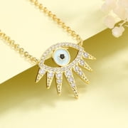 14K Gold Plated Evil Eye Pendant Necklace