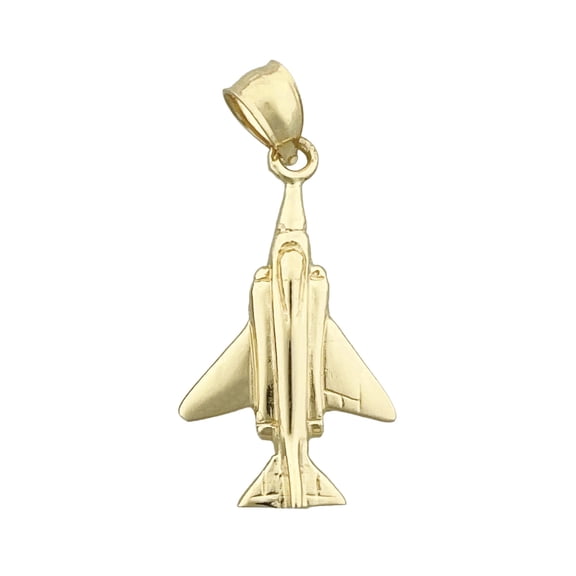 14K Gold F-4 Phantom Fighter Jet Charm