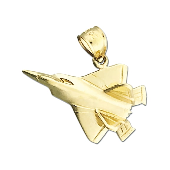 14K Gold F22 Jet Pendant
