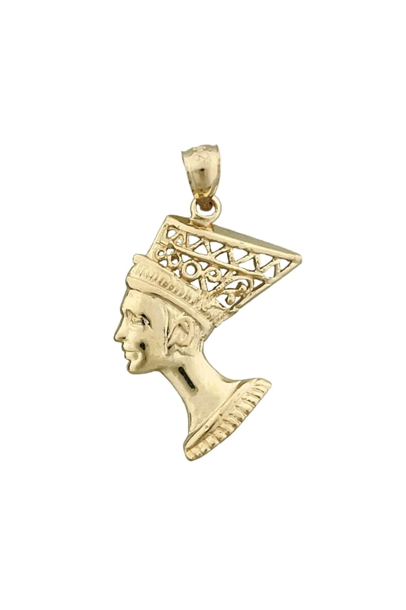14K Gold Filigree Queen Nefertiti Pendant