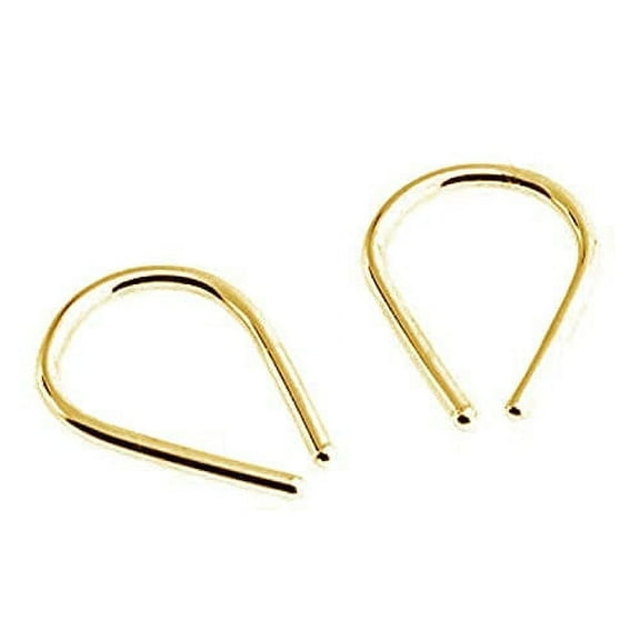 14K Gold Filled 13mm 20 GA Upside Down Hypoallergenic Lightweight Wire Teardrop Dangle Threader Huggie Hoops for Women (13mm, 14K Gold Filled | 20 GA)