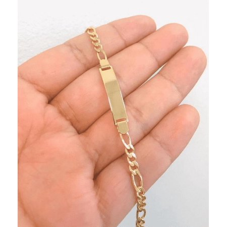 14K Gold Filled Baby ID Bracelet 5.5" Inches Figaro Link Kids Jewelry / Childrens Baby Bracelet / ID Medical Bracelet