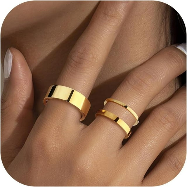 14k Gold Filled Band Rings For Women Gold Stackable Ring Set Thin Gold 