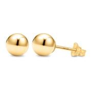 Kezef 14K Yellow Gold Filled Round Ball Stud Earrings for Women - 6mm