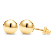Kezef 14K Yellow Gold Filled Round Ball Stud Earrings for Women - 7mm
