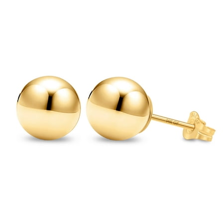 Kezef 14K Yellow Gold Filled Round Ball Stud Earrings for Women - 8mm