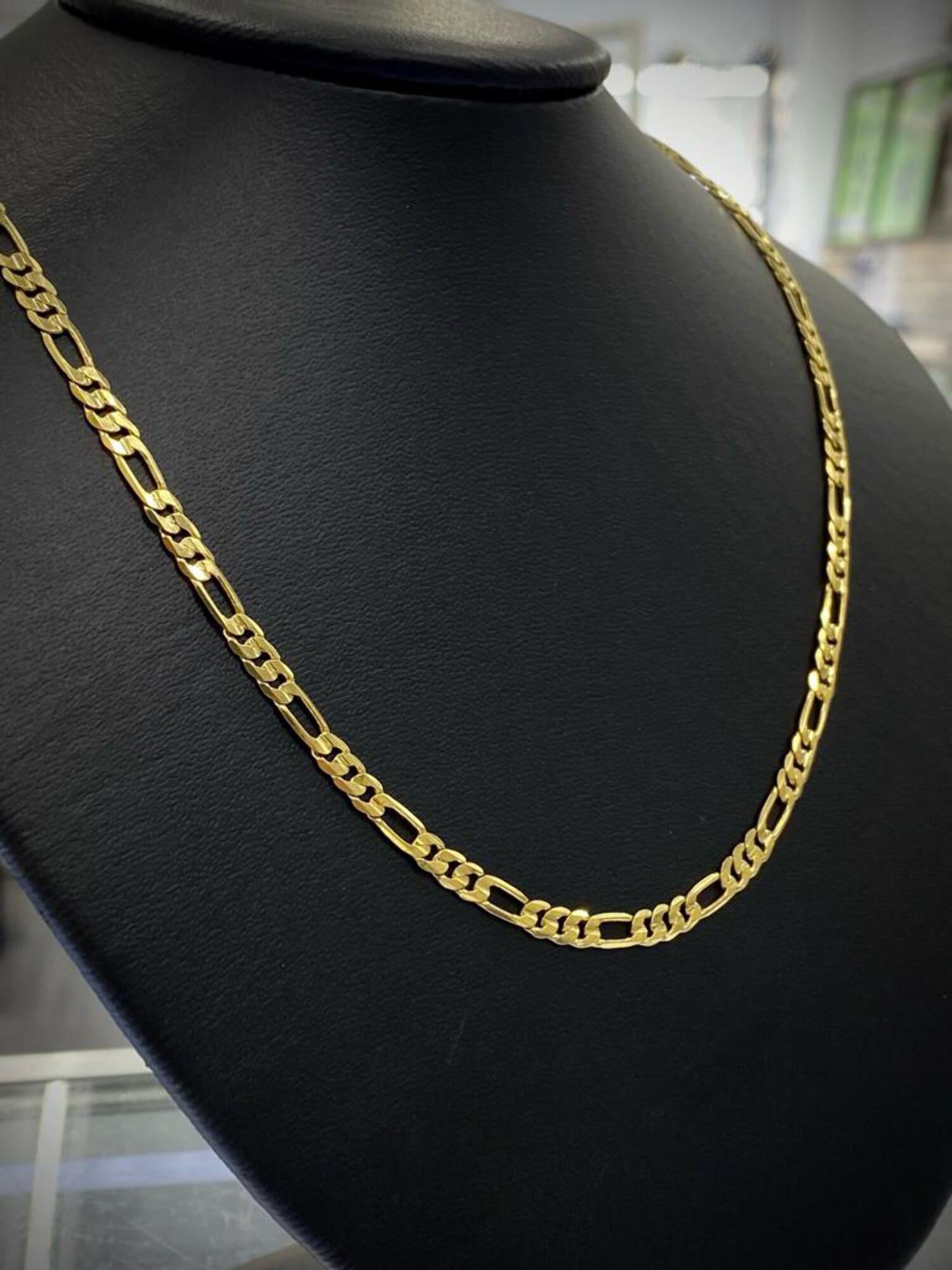 14K Gold Filled Figaro Link Chain Necklace 4mm 24" Mens Thick Jewelry Gifts