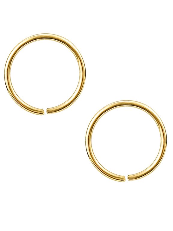 14K Gold Filled Hoop Earrings for Nose, Septum, Ear Helix, Tragus 8mm 20 GA